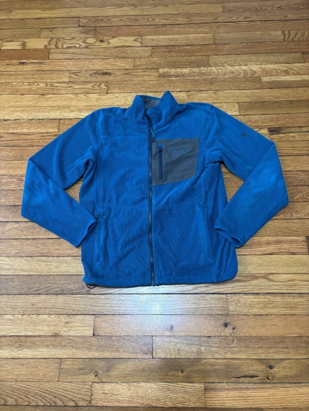 Mountain Hardwear Mens Fleece Jacket Size Medium Blue Full Zip Pockets Outdoors
